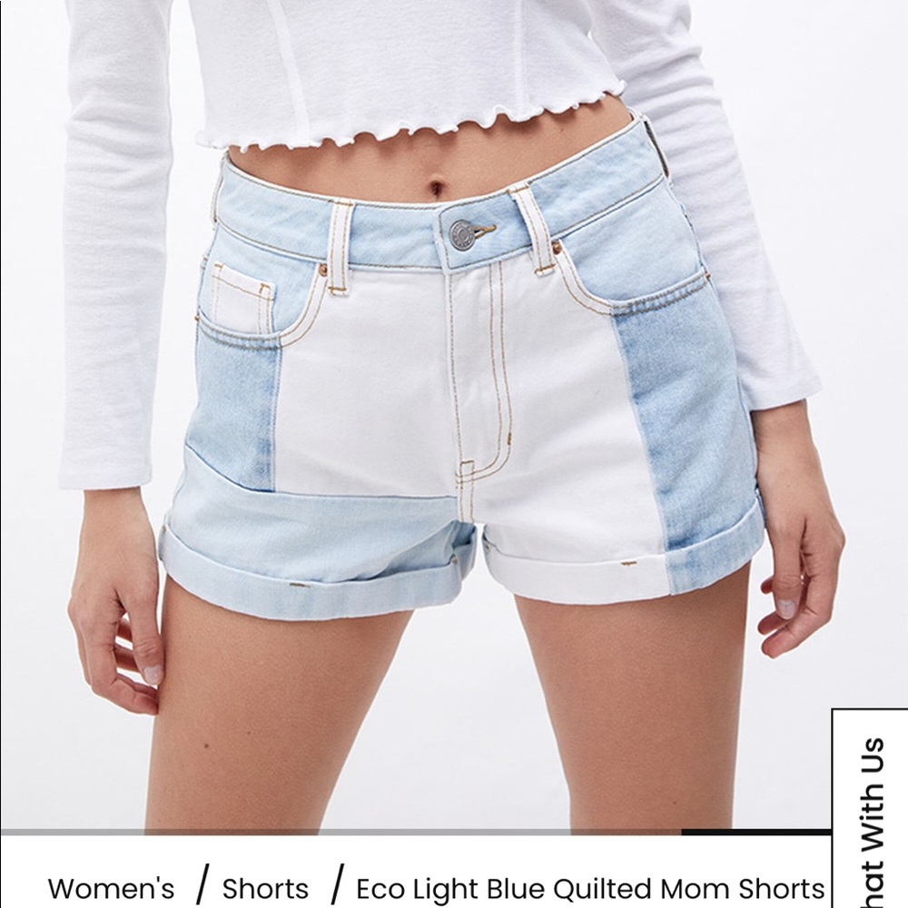 PacSun Eco Light Blue Quilted Mom Shorts